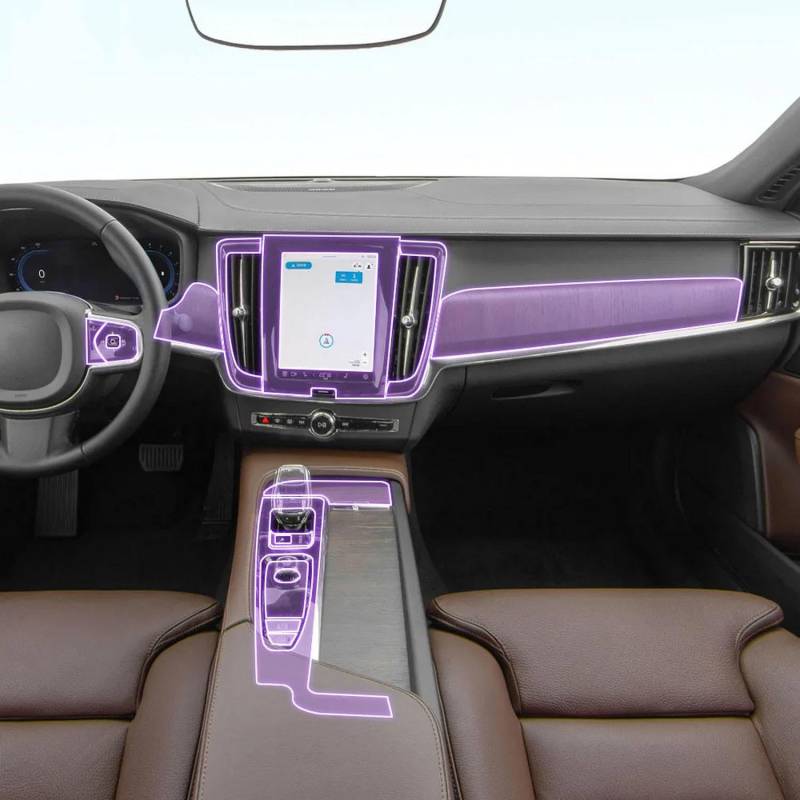 LYBQFZ Auto-Innen-Mittelkonsole, transparente TPU-Lack-Schutzfolie, Anti-Kratz-Aufkleber, LCD-Bildschirm, PPF-Folie, für Volvo S90 B5 2021–2024 von LYBQFZ