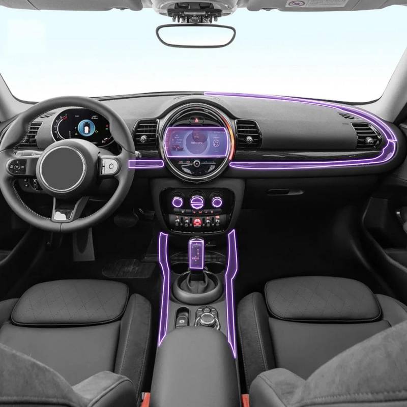 LYBQFZ Auto-Innen-Mittelkonsole, transparente TPU-Lack-Schutzfolie, Anti-Kratz-Aufkleber, LCD-Bildschirmfolie, für BMW Mini Clubman 2018–2023 von LYBQFZ