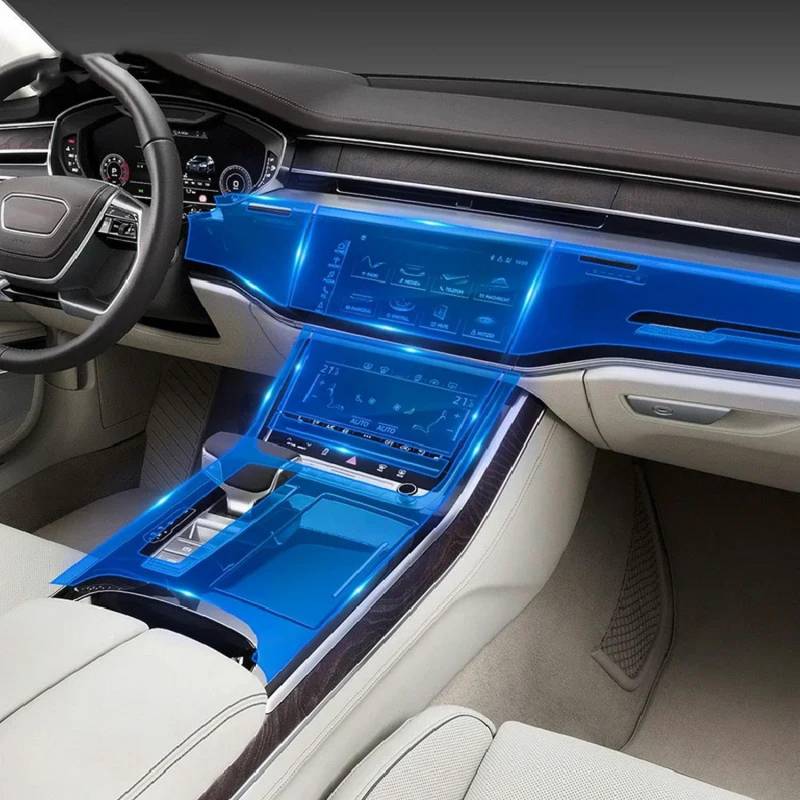 LYBQFZ Auto-Innen-Mittelkonsole, transparente TPU-Schutzfolie, PPF, kratzfest, Reparaturfolie, für Audi A8 D5 2018–2024 von LYBQFZ