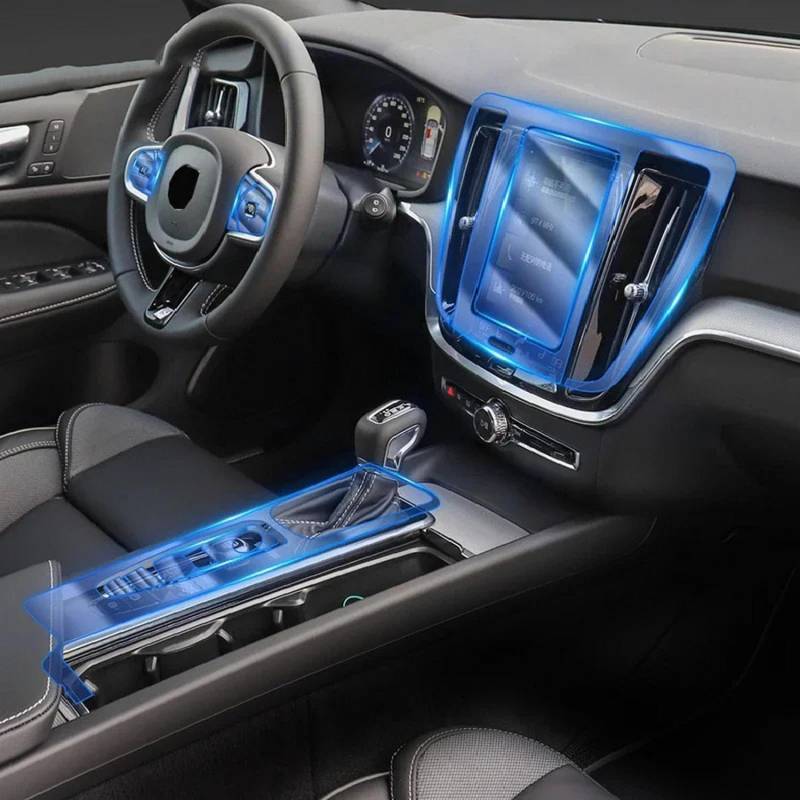 LYBQFZ Auto-Innen-Mittelkonsole, transparente TPU-Schutzfolie, PPF, kratzfest, Reparaturfolie, für Volvo XC60 2018–2024 von LYBQFZ