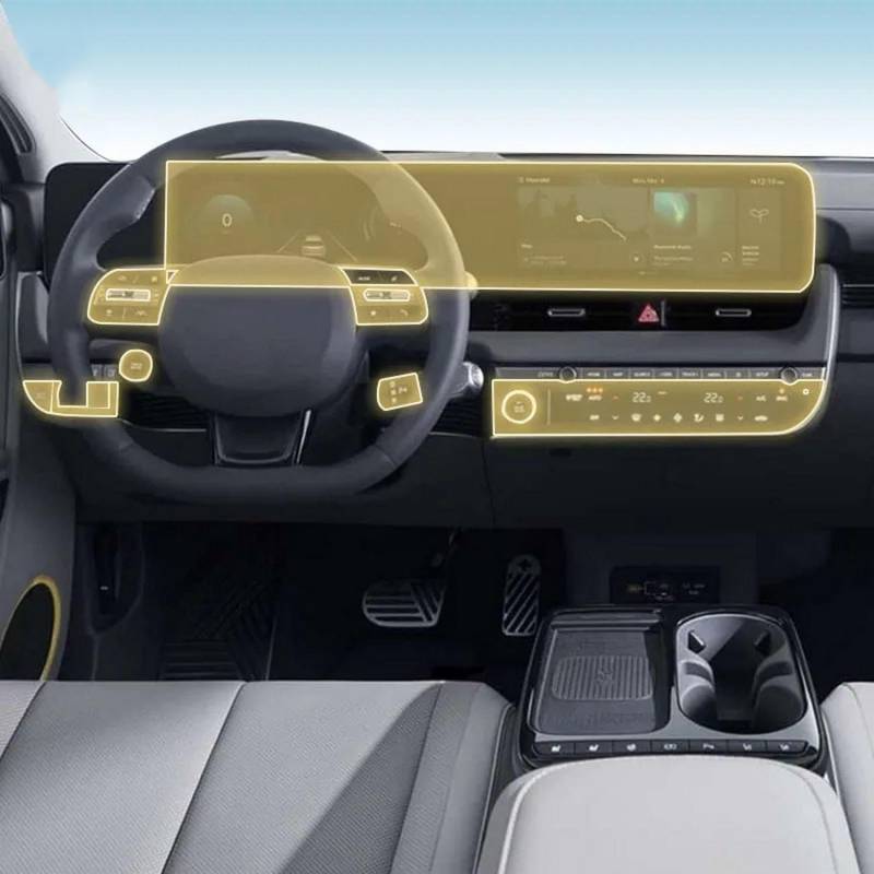 LYBQFZ PPF-Lackschutzfolie, für Autoinnenraum, Kratzschutz, transparent/matte TPU-Folie, für Hyundai IONIQ 5 2022–2024 von LYBQFZ