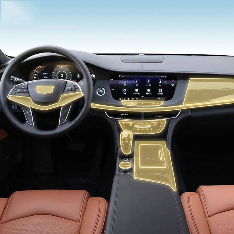 LYBQFZ PPF Lackschutzfolie für den Autoinnenraum, Kratzschutz, transparente TPU-Folie, für Cadillac CT6 2018–2023 von LYBQFZ