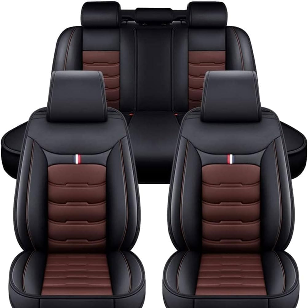 LYHCM Auto Sitzbezüge für Mitsubishi Xpander, 5 Sitzer Schonbezüge Sitzschoner Vorne Hinten Wasserdicht Sitzauflage Sitzschoner Accessories,Coffee-Black von LYHCM