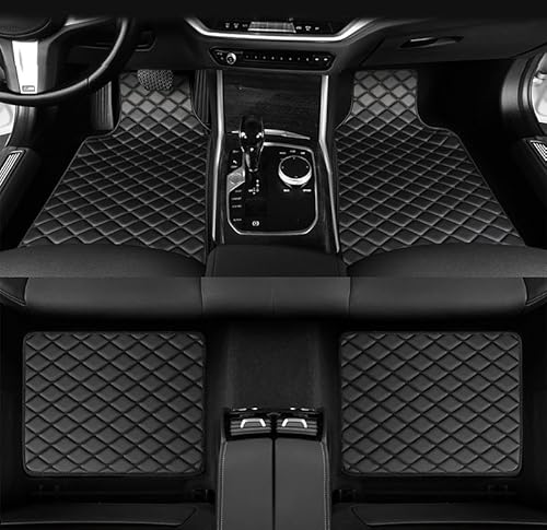 4 Stück Leder Auto Fußmatten für VW Gran Lavida 2013-, Anti-Rutsch Anti-Schmutzig Autofußmatten Schutzmatte Universal Innenzubehör, B Black von LYHH