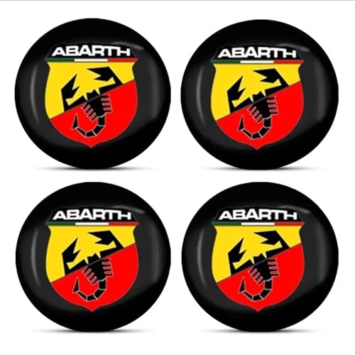 4 Stück Nabendeckel Felgendeckel Radkappen Aufkleber für Abarth FIAT Abarth 124 Spider Abarth 500 695 50mm, ABS Felgenabdeckungen Dauerhafte Nabenkappen Felgenkappen Aufkleber Mit Logo Auto Zubehör von LYHH