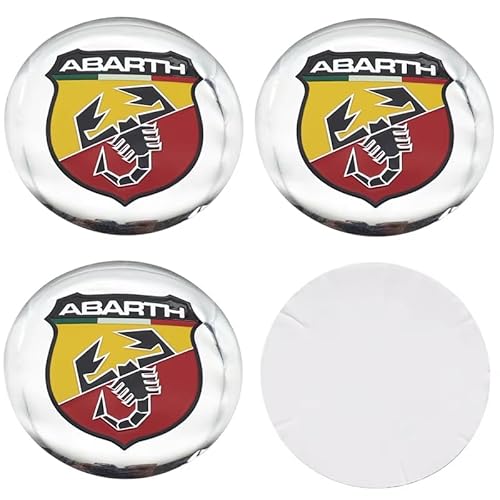 4 Stück Nabendeckel Felgendeckel Radkappen Aufkleber für Abarth FIAT Abarth 124 Spider Abarth 500 695 50mm, ABS Felgenabdeckungen Dauerhafte Nabenkappen Felgenkappen Aufkleber Mit Logo Auto Zubehör von LYHH