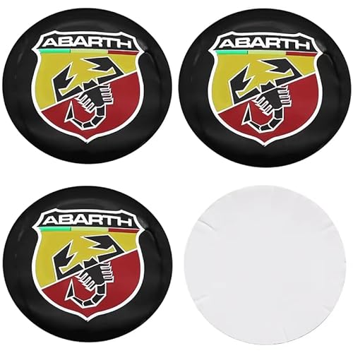 4 Stück Nabendeckel Felgendeckel Radkappen Aufkleber für Abarth FIAT Abarth 124 Spider Abarth 500 695 56mm 60mm, ABS Felgenabdeckungen Dauerhafte Nabenkappen Felgenkappen Aufkleber Mit Logo von LYHH