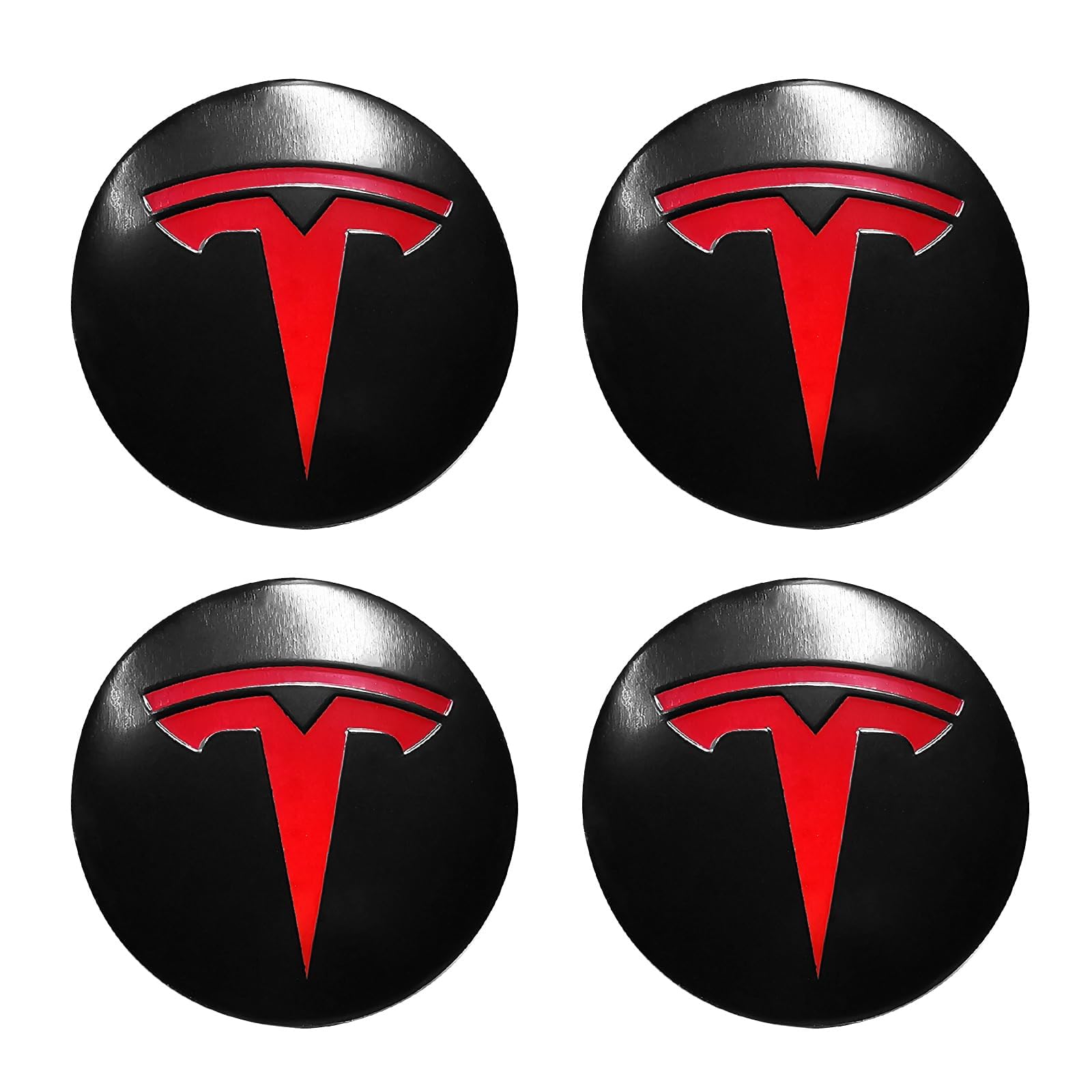 4 Stück Nabendeckel Felgendeckel Radkappen Aufkleber für Tesla Model 3 Model Y 56 mm, ABS Felgenabdeckungen Dauerhafte Nabenkappen Felgenkappen Aufkleber Mit Logo Auto Zubehör von LYHH