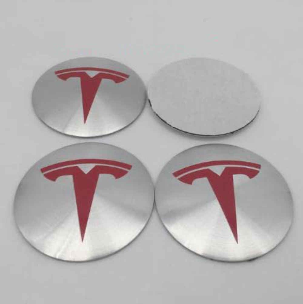 4 Stück Nabendeckel Felgendeckel Radkappen Aufkleber für Tesla Model 3 X Y S 56mm, ABS Felgenabdeckungen Dauerhafte Nabenkappen Felgenkappen Aufkleber Mit Logo Auto Zubehör,normal-D von LYHH