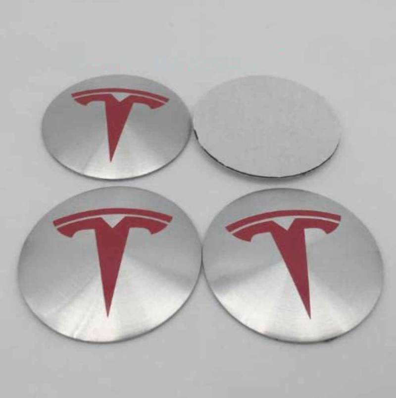 4 Stück Nabendeckel Felgendeckel Radkappen Aufkleber für Tesla Model 3 X Y S 56mm, ABS Felgenabdeckungen Dauerhafte Nabenkappen Felgenkappen Aufkleber Mit Logo Auto Zubehör,normal-D von LYHH