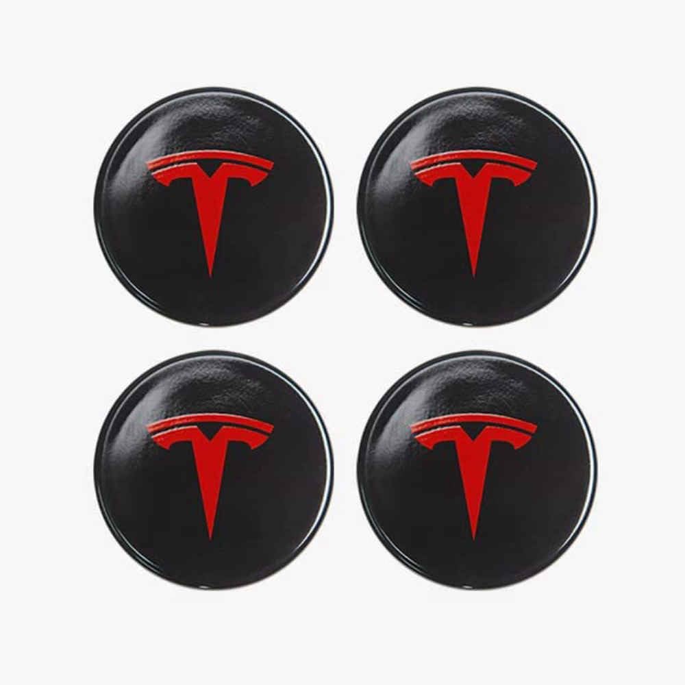 4 Stück Nabendeckel Felgendeckel Radkappen Aufkleber für Tesla Model 3 X Y S 56mm, ABS Felgenabdeckungen Dauerhafte Nabenkappen Felgenkappen Aufkleber Mit Logo Auto Zubehör,normal-Schwarz von LYHH