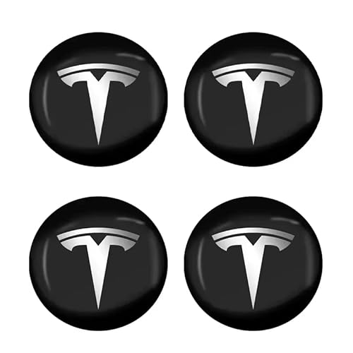 4 Stück Nabendeckel Felgendeckel Radkappen Aufkleber für Tesla Model 3 Y S X 56mm, ABS Felgenabdeckungen Dauerhafte Nabenkappen Felgenkappen Aufkleber Mit Logo Auto Zubehör,2.2in-Weiß von LYHH