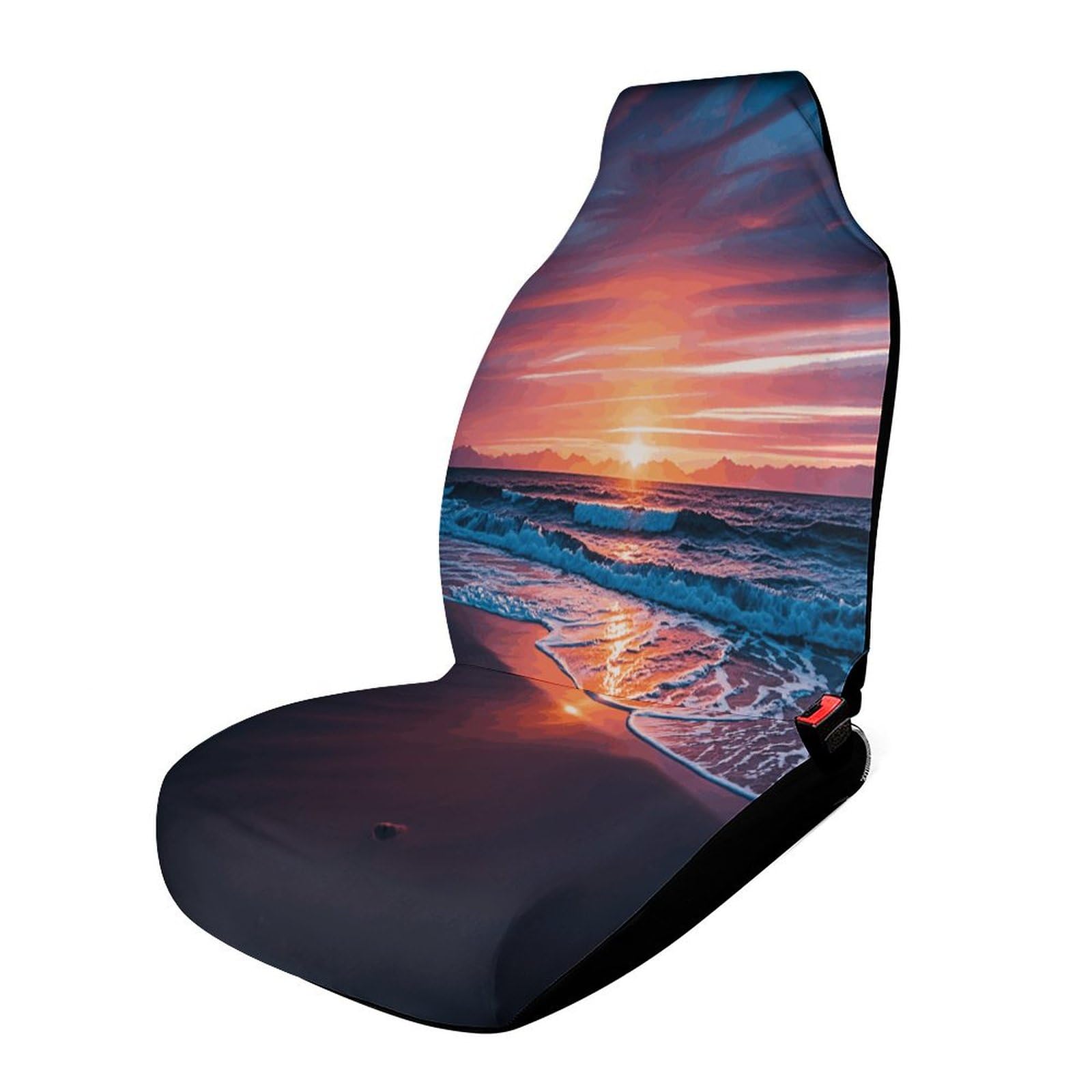 LYHVSFJW Autositzbezug für Vordersitze, Sonnenuntergang am Strand, universal, für die meisten kompletten Sets, personalisierte Vorderbankbezüge, 111,8 x 44,9 x 80,9 cm von LYHVSFJW