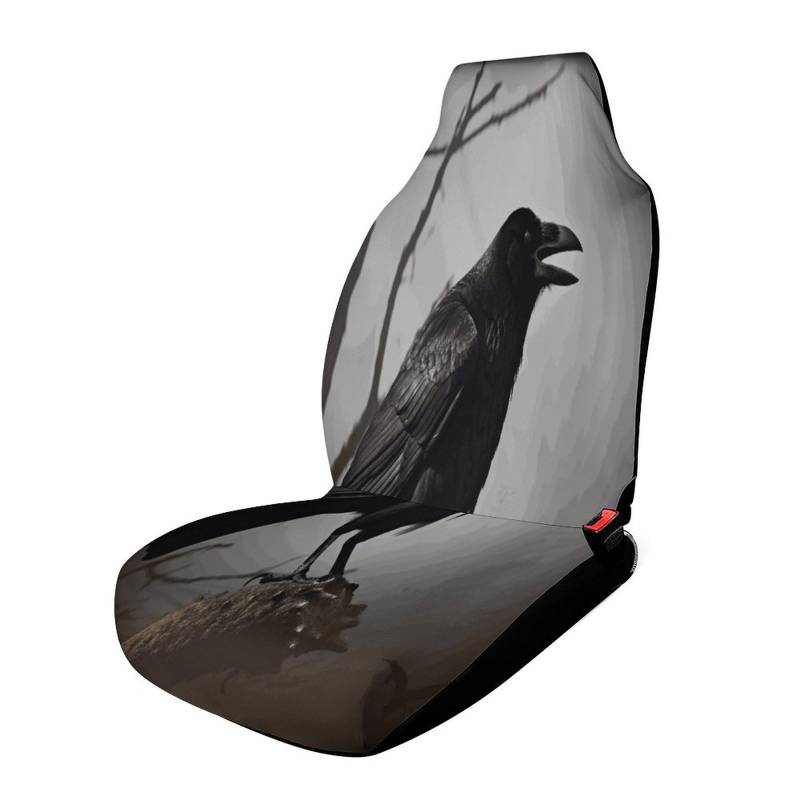 LYHVSFJW Crow Birds Autositzbezug, Vordersitzschutz, universelle Autositzbezüge für die meisten kompletten Sets, personalisierte Vorderbankbezüge, 111,8 x 44,9 x 80,9 cm von LYHVSFJW