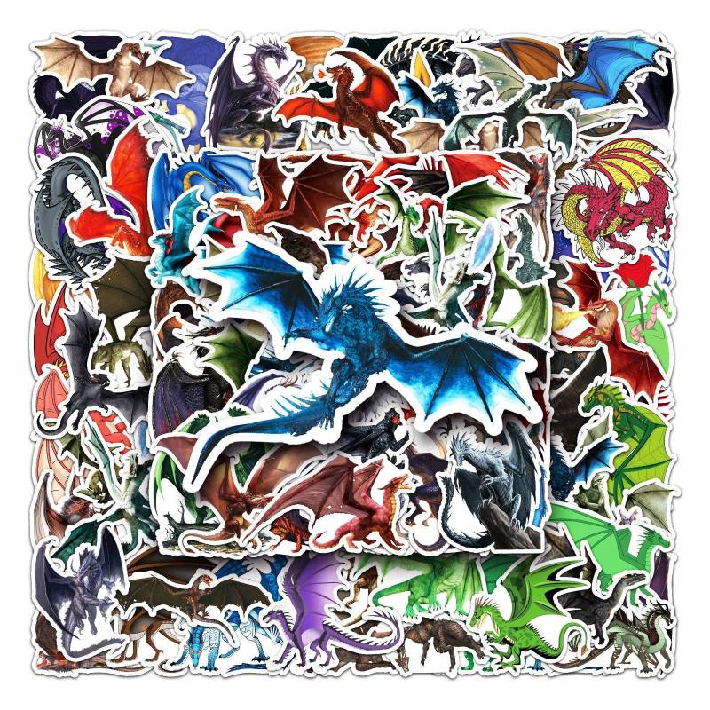 LYLSDSB 100pcs Drachen Aufkleber Wasserdicht Cartoon Tier Stickers für Laptop Skateboard Phone Computer Bumper Motorrad Gepäck Fahrrad Auto,Cute Wings of Fire Aufkleber für Kinder Erwachsene von LYLSDSB