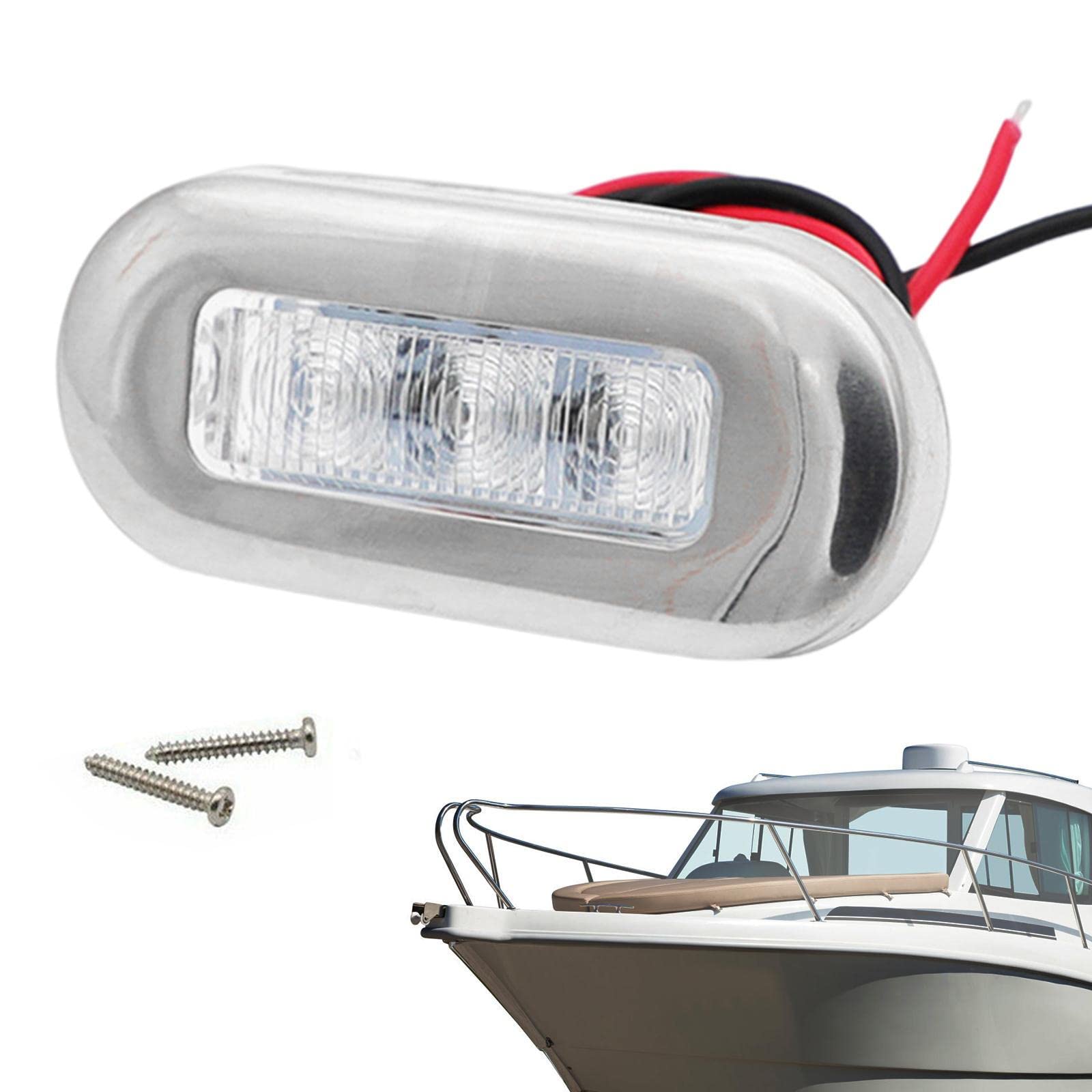 LYNSAY Boots-Deck- – 12 V wasserdichte Deck-LED – 3 LED-Edelstahl-Rahmen, für Auto, Schiff, hell, wasserdicht, Halterung für Kreuzfahrtschiffe, Yachten von LYNSAY