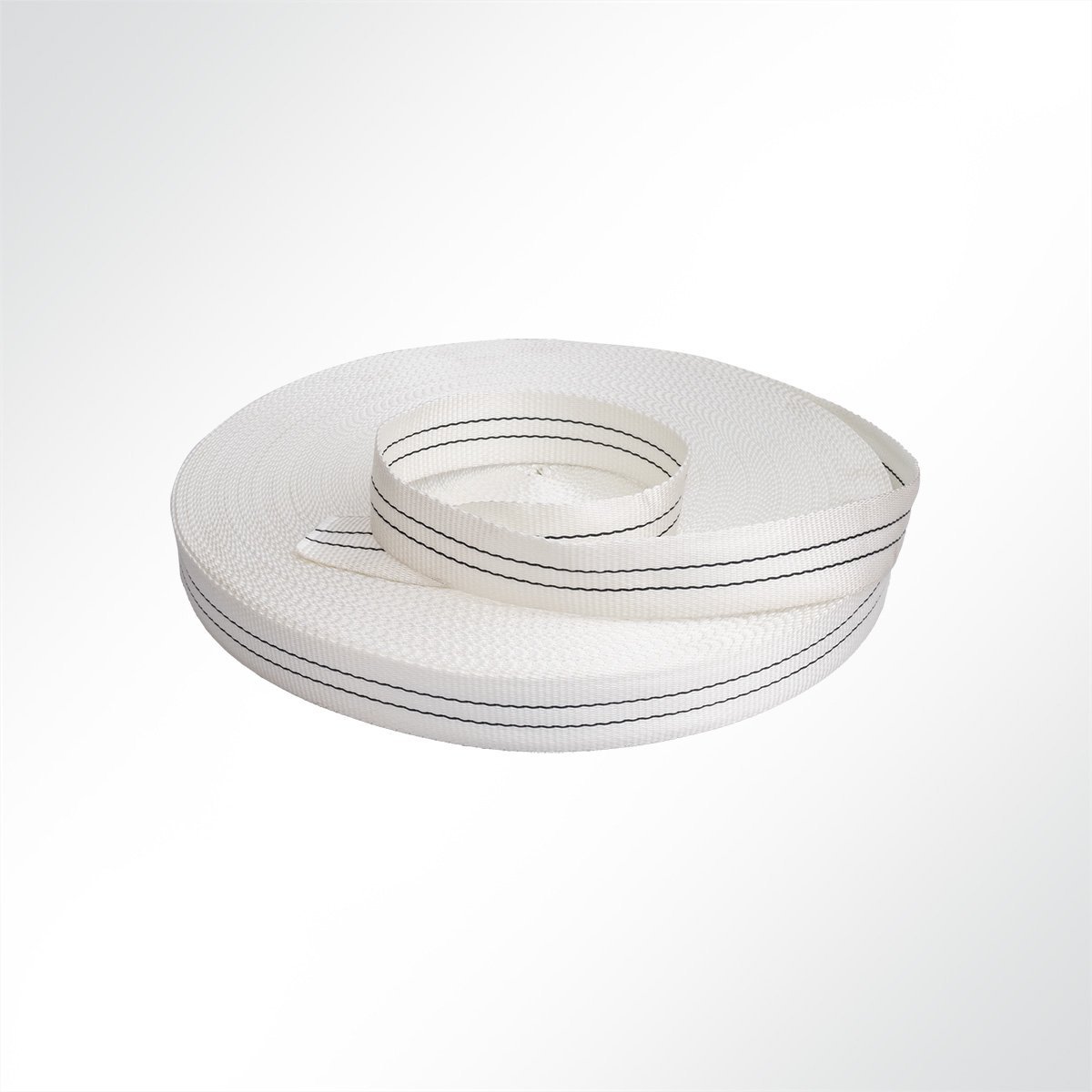 LYSEL Extrem Gurtband Polyester, (B) 60mm in Weiß/weiß mit schwarzen Kennfaden (1 lfm) 9000kg von LYSEL