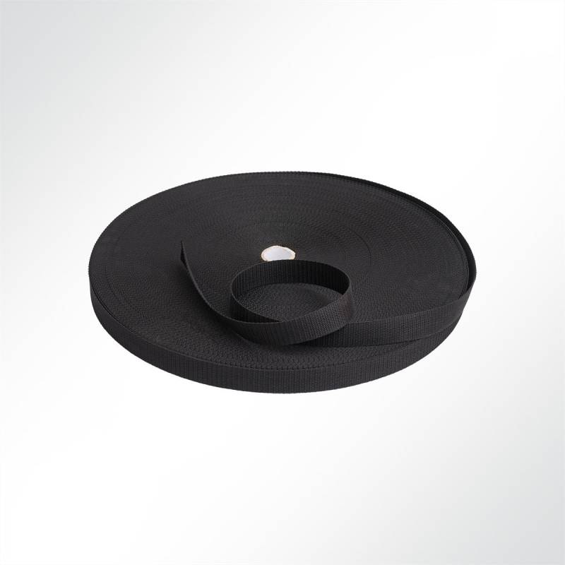 LYSEL Gurtband Polypropylen (PP) 35 mm breit, 1,2mm stark, 320 Kg, schwarz, (L) 10m von LYSEL