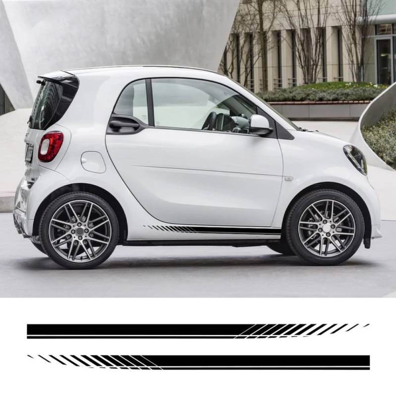 2 STÜCKE Auto Tür Seitenaufkleber, für Mercedes Benz Smart, fortwo EQ Cabrio, forfour Preis W453 W451 Auto Zubehör Vinyl Film Aufkleber von LYSSJBH