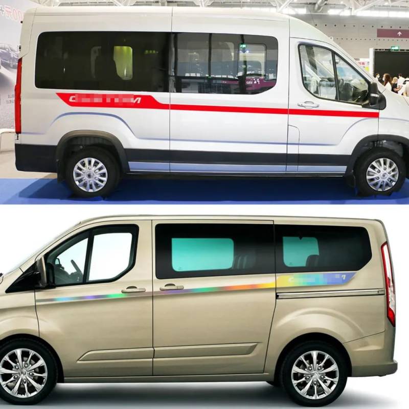 2 Teile/Los Auto Aufkleber, für Ford Transit Tourneo Custom Camper Van Sport Streifen Grafik Vinyl Aufkleber Tuning Auto Zubehör von LYSSJBH