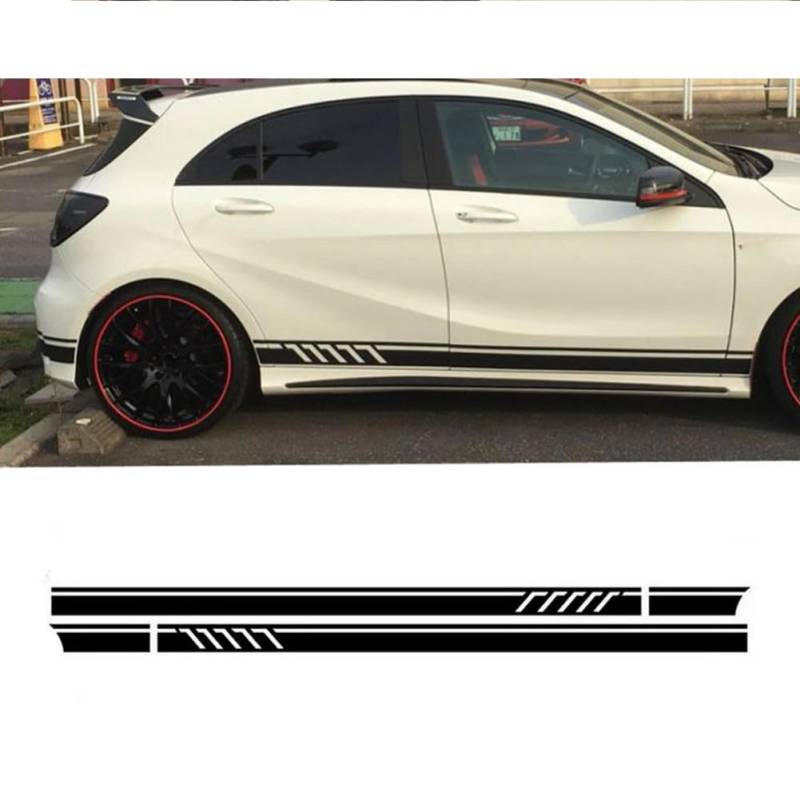 2 Teile/los Auto Taille Seitenschweller Aufkleber Aufkleber Auto Vinyl Wrap, für Mercedes Benz AMG A C Klasse W177 W205 W203 W204 Autozubehör von LYSSJBH