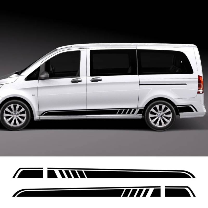 2pcs, für Mercedes Benz Vito Viano V Klasse w447 v260 Auto Lange Seite Streifen Aufkleber Auto Vinyl Film Aufkleber Automobile Zubehör von LYSSJBH