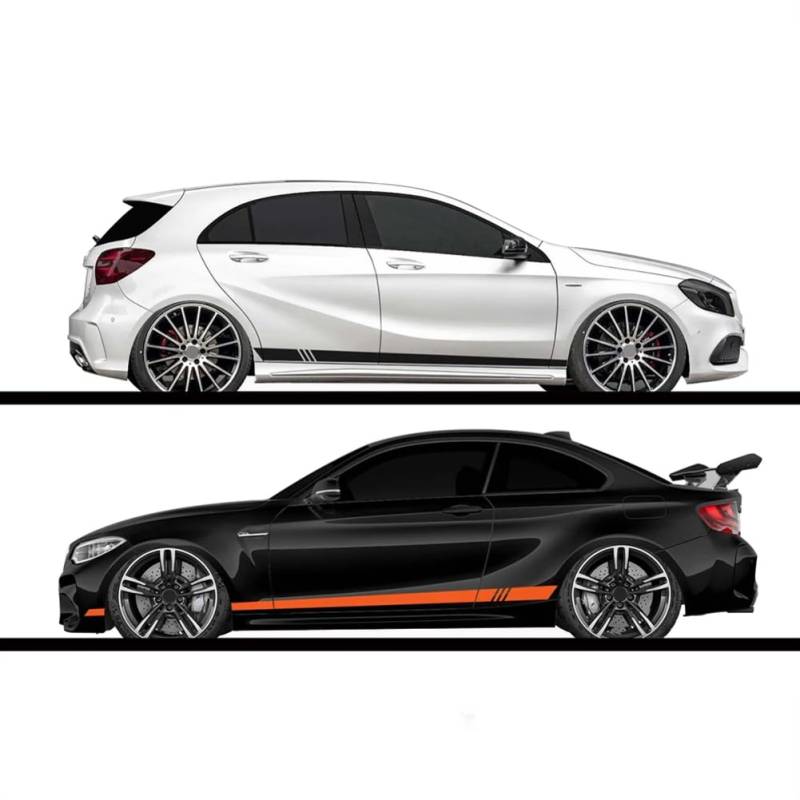 2pcs/Lot 220x8cm Stripe Style Side Stripes Auto Beide Körper Aufkleber Aufkleber Auto Wrap Vinyl Film Automobiles Produkte Autozubehör von LYSSJBH