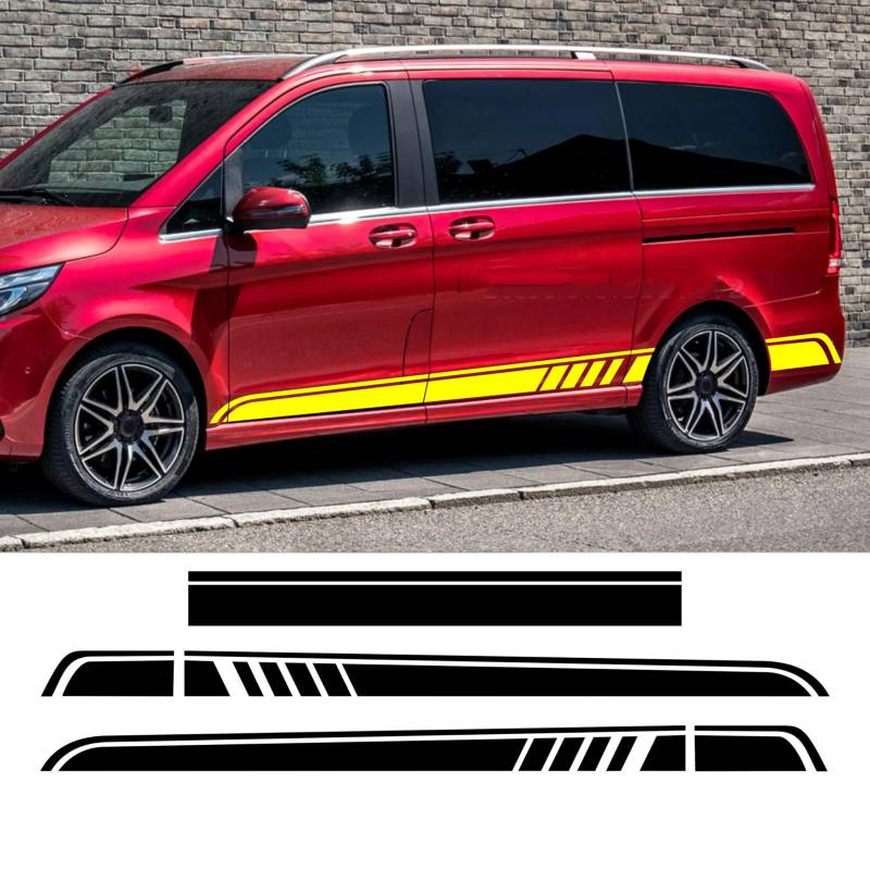 3Pcs Auto Motorhaube Aufkleber Beide Seite Streifen Rock Aufkleber, für Mercedes Benz V Klasse W447 Vito Viano 2014-heute AMG Vinyl Zubehör von LYSSJBH