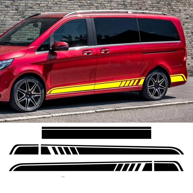 3Pcs Auto Motorhaube Aufkleber Beide Seite Streifen Rock Aufkleber, für Mercedes Benz V Klasse W447 Vito Viano 2014-heute AMG Vinyl Zubehör von LYSSJBH