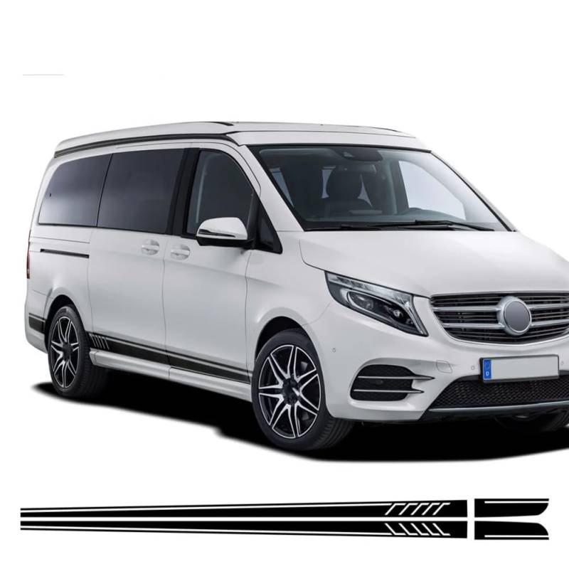 507 Styling Streifen Auto Tür Seitenschweller Aufkleber Aufkleber, für Mercedes Benz Vito V Klasse W447 W639 V260 V260L SWB LWB Zubehör von LYSSJBH