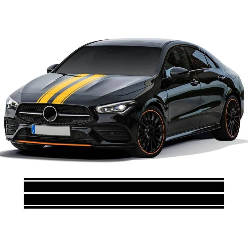 Ausgabe 1 Motorhaube Streifen Auto Motorhaube Aufkleber Vinyl Aufkleber, für Mercedes Benz CLA45 W176 W177 W204 W205 C63 A C E GLA CLA GLC AMG W212 von LYSSJBH