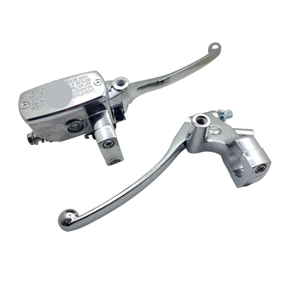 Motorrad Bremshebel Zubehör Universal Chrome Motorrad Bremse Kupplung Hebel Hauptzylinder Reservoir Für Steed 400 600 Shadow 1100 Magna 250 750 von LYWEVCT