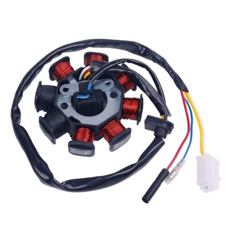 Statorspulengenerator Motorräder Für 139QMB 139QMA Glixal GY6 49cc 50cc 8-spule Magneto Lichtmaschine Stator Roller Moped Motor (Dual Zündspulen) von LYWEVCT