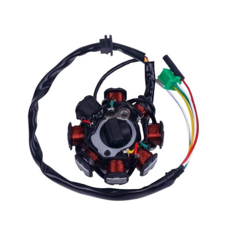 Statorspulengenerator Motorräder Für GY6 125cc 150cc 152QMI 157QMJ 8-Spule Magneto Lichtmaschine Stator Roller Moped Quad Motor (3 + 2) von LYWEVCT