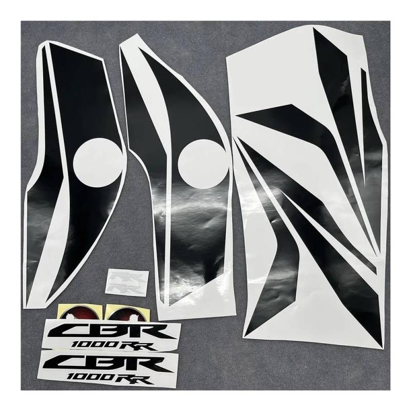 Tankpad Aufkleber Motorrad Schwarz Streifen Tank Abdeckung Runde Emblem Aufkleber Verkleidung Body Kit Aufkleber Für CBR1000RR 2008 2009 2010 2011 von LYWEVCT