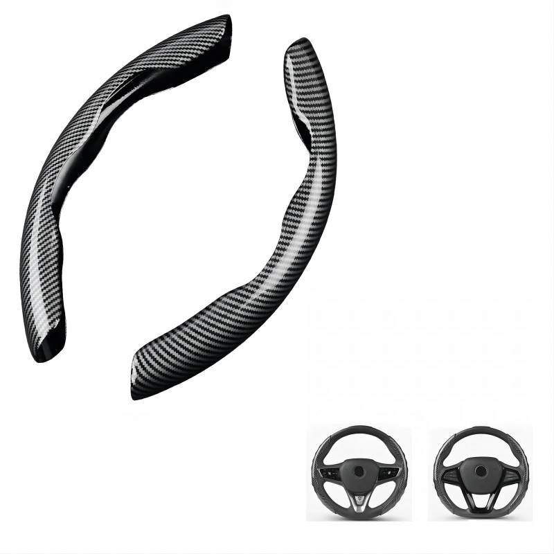 2 Stück Lenkradbezug für BMW X1 E84 F48 X2 F39 X3 E83 F25 X3 G01 F97 2000-2023, Kohlefaser Segmentierter Lenkradabdeckung Interieur-Accessoires von LYYFCB