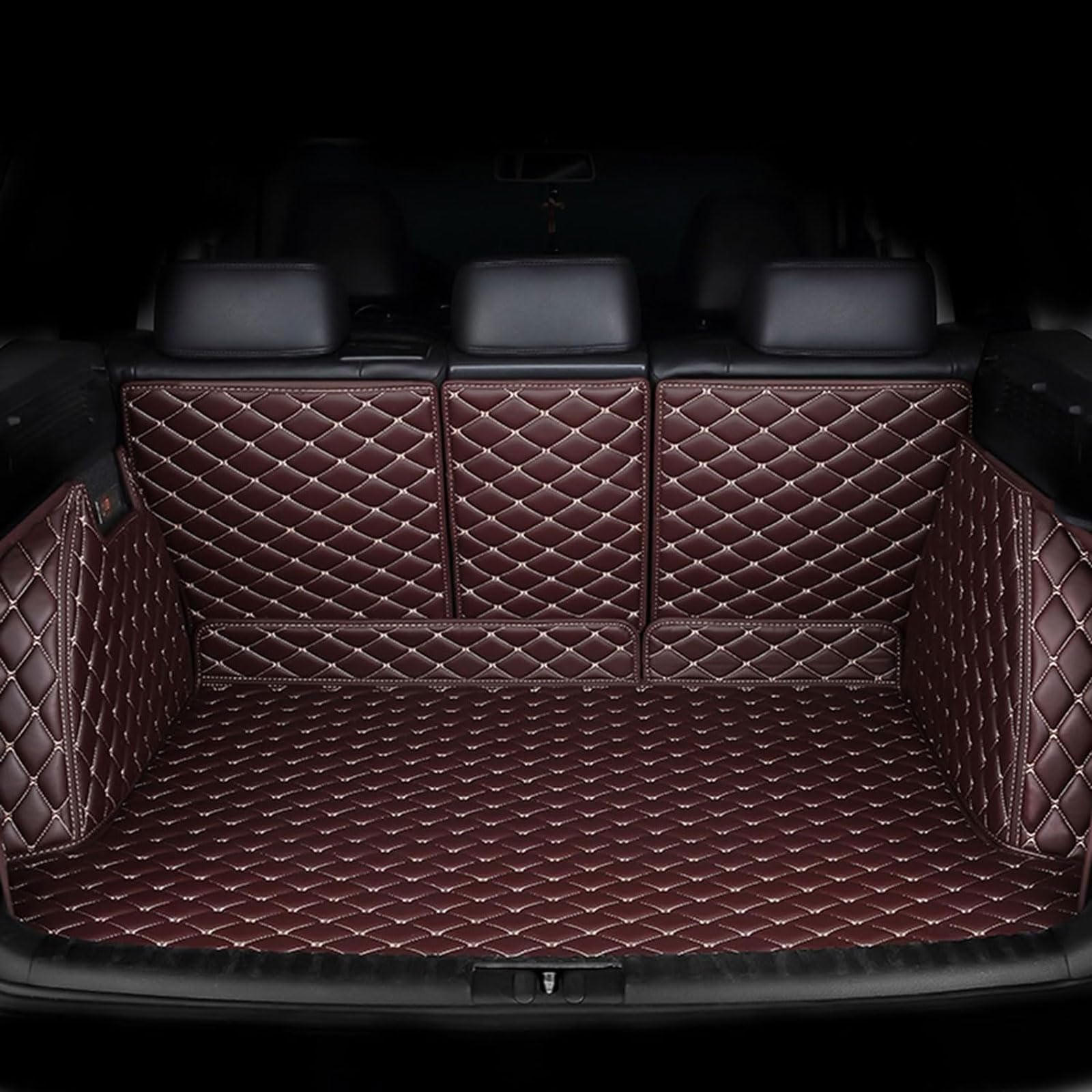 Kofferraum Schutzmatte für Audi Q5 2017-2021 2022 2023 2024, Vollständige Abdeckung Leder kofferraummatte, Kofferraumwanne Schutzmatte Innenraum ZubehöR,Coffee von LZGQAZ