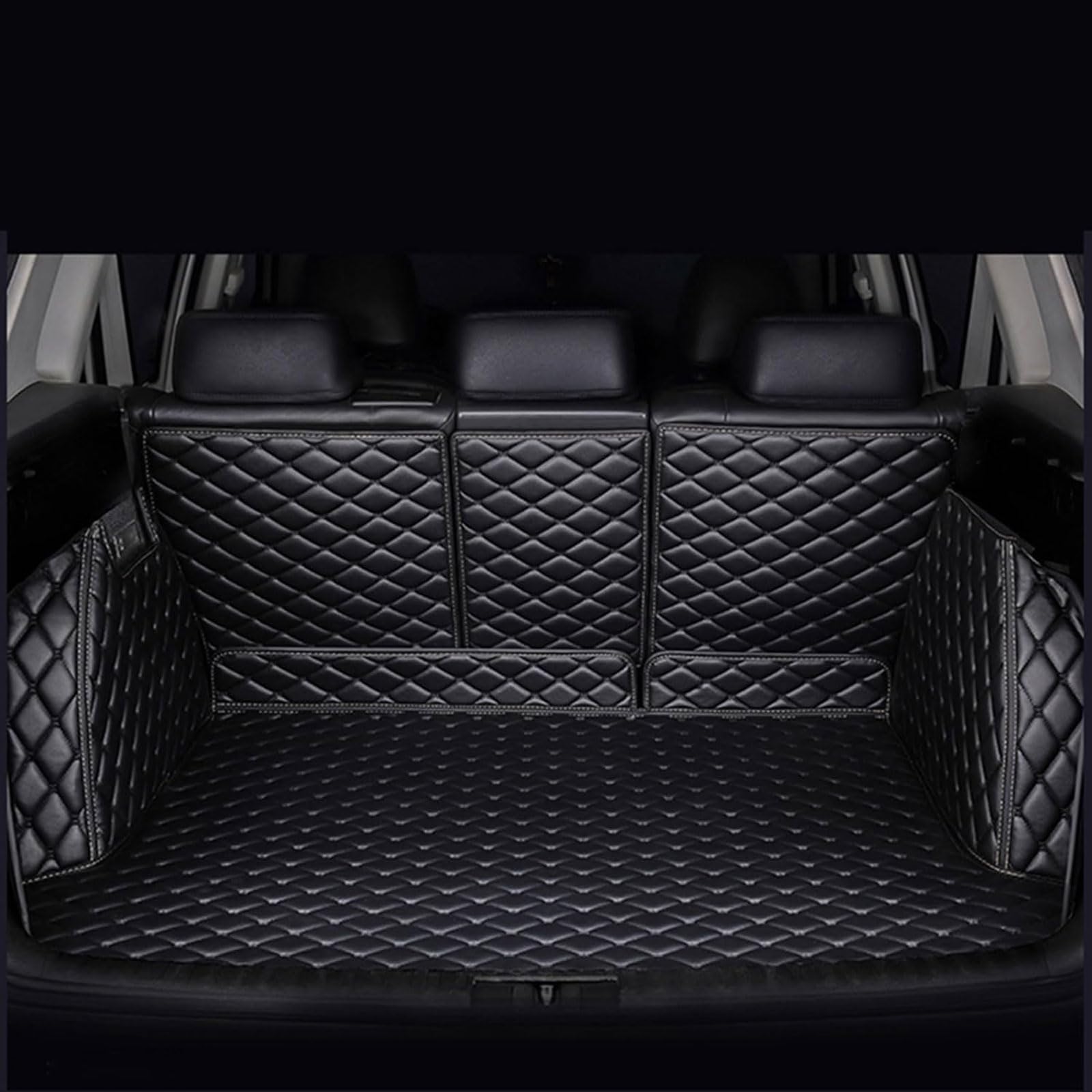 Kofferraum Schutzmatte für Audi RS4 2017-2021 2022 2023 2024, Vollständige Abdeckung Leder kofferraummatte, Kofferraumwanne Schutzmatte Innenraum ZubehöR,Black von LZGQAZ