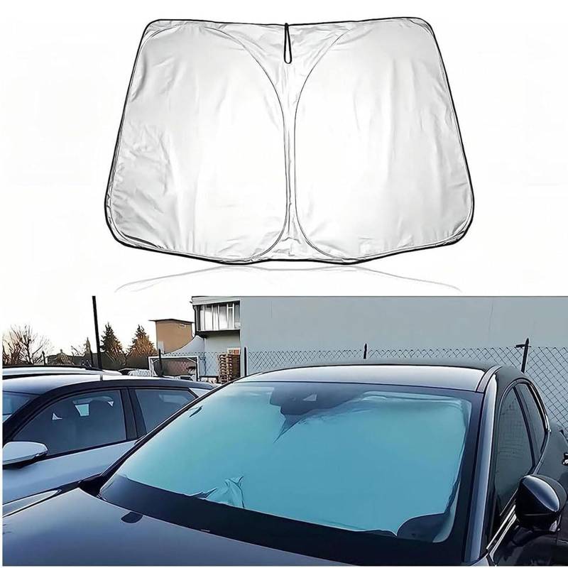 Sonnenschutz Auto Frontscheibe für VW Passat B6 (3C) 2005 2006 2007 2008 2009 2010 2011, Faltbarer Windschutzscheibe Sonnenblende UV Schutz, Keep Your Vehicle Cool Zubehör,Silver von LZGQAZ