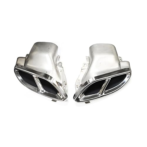 Auto Auspuffblenden Edelstahl Auto Auspuff Endrohr dekorative Accessoires, für Mercedes-Benz W213E-Class E260E200e300L E63, B four out - silver von LZJPL