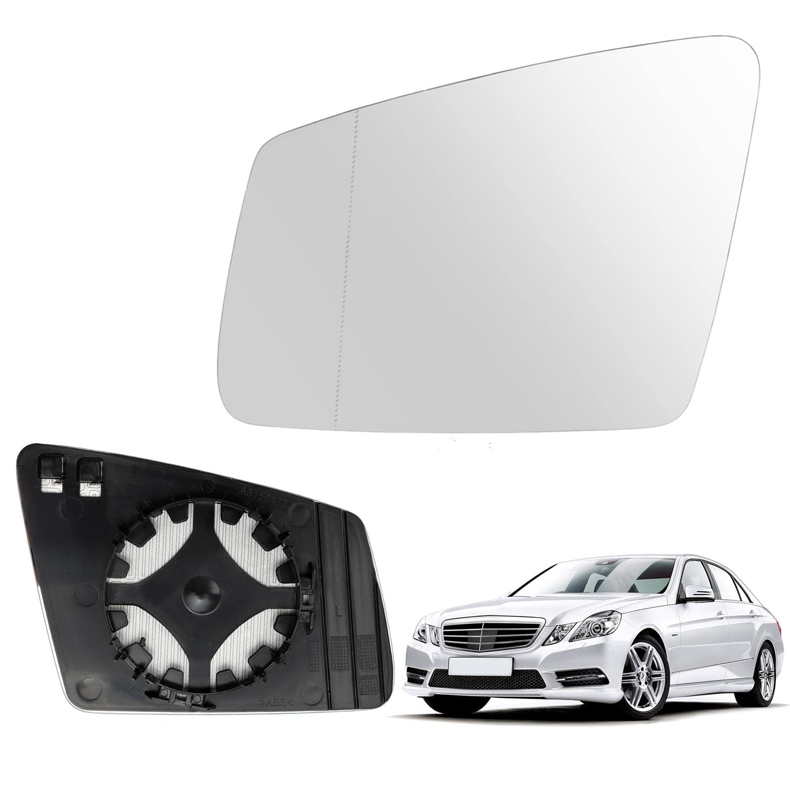 Auto Spiegelglas, für Mercedes-Benz C-Class S204 Estate 2007-2014 Beheizbar Ersatzspiegelglas,Left von LZJPL