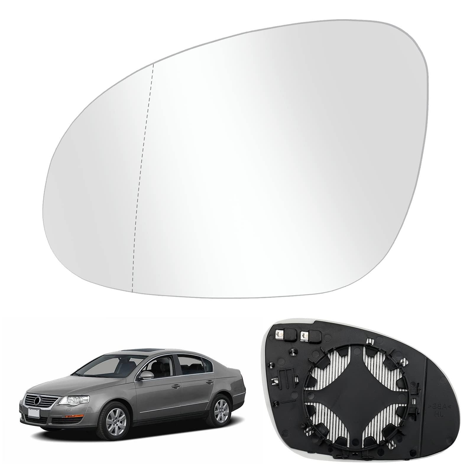 Auto Spiegelglas, für VW JETTA 5 2006–2011 Beheizbar Ersatzspiegelglas,Left von LZJPL