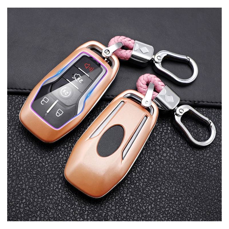 LZLWL Autoschlüssel Schlüssel Hülle Schlüsselanhänger Tragbare Auto Key Case Cover Tasche Kohlefaser Für Ford Fusion Mondeo Mustang F-150 Explorer Rand 2015-2018 Cupra Schlüsselcover (Farbe : Orange) von LZLWL