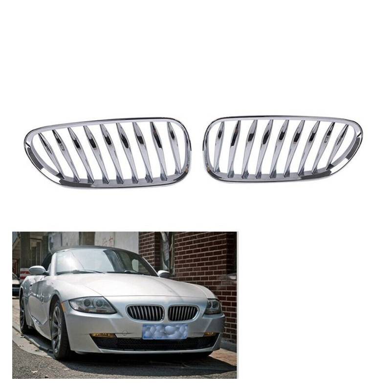 LZLWL Front KüHlergrille Auto Chrome Sporty Style Frontgrill Für BMW E85 E86 Z4 2003-2008 Coupe Cabrio StoßStange Niere KüHlergrill von LZLWL