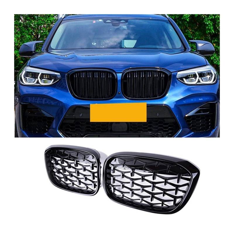 LZLWL Front KüHlergrille Car Diamond Front Nierengitter Middle Net Grills Für BMW X3 G01 X4 G02 G08 2018 2019 2020 StoßStange Niere KüHlergrill von LZLWL