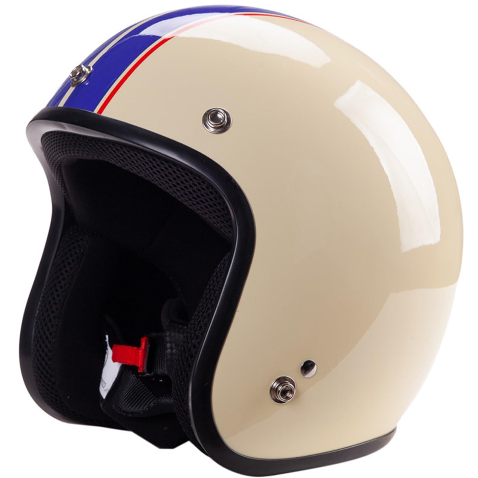 Offener Motorradhelm Retro 3/4 Jethelm Mesh-Baumwolle Atmungsaktives Innenfutter DOT/ECE-Geprüft Geeignet Für Erwachsene Herren- Und Damenhelme Cruiser Mopeds Roller 4,XL61-62CM von LZPHGT