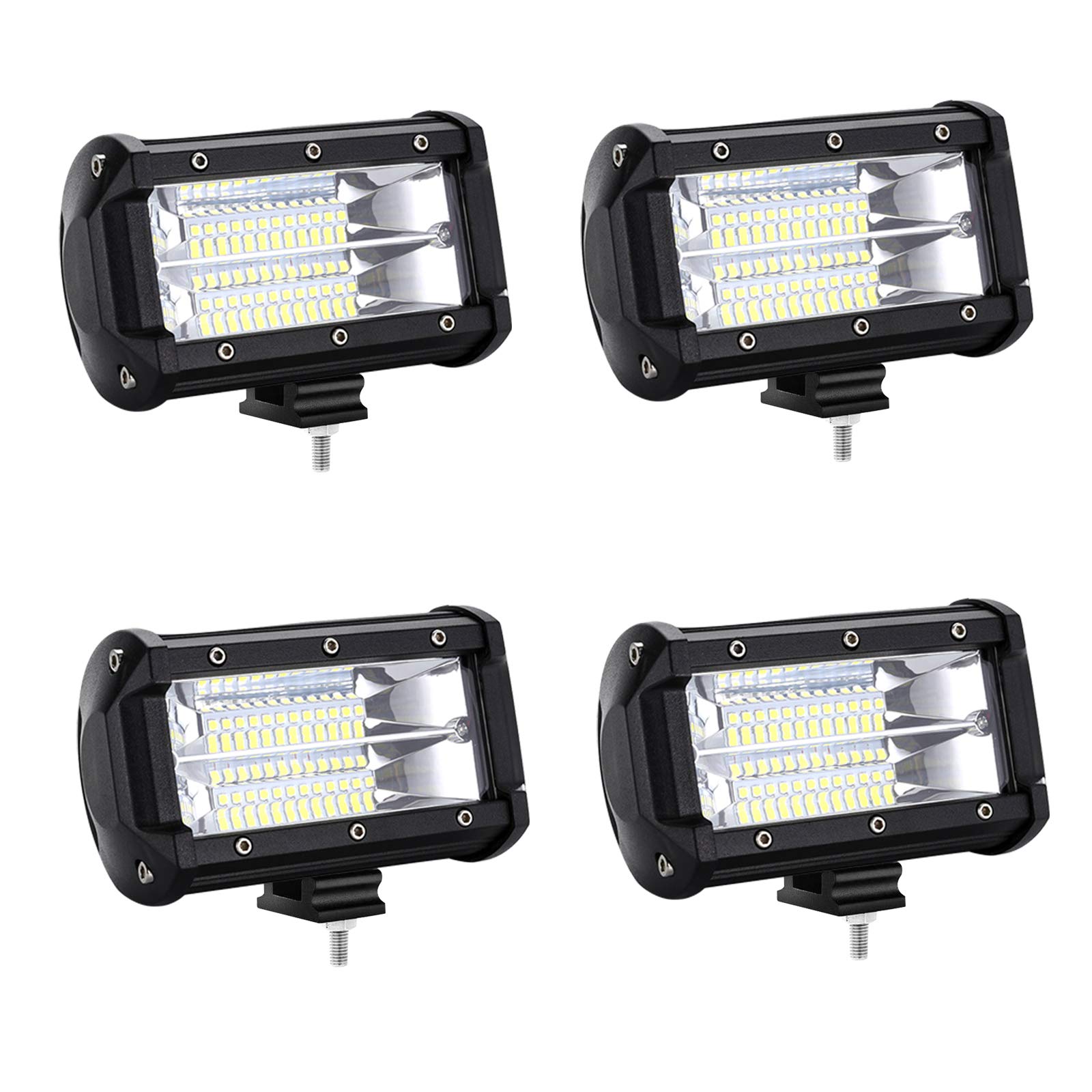 LZQ Arbeitsscheinwerfer 4 x 72W LED Zusatzscheinwerfer Offroad Scheinwerfer 21600LM 10-30V 6000K Arbeitslicht Wasserdicht IP67 4 Zoll von LZQ