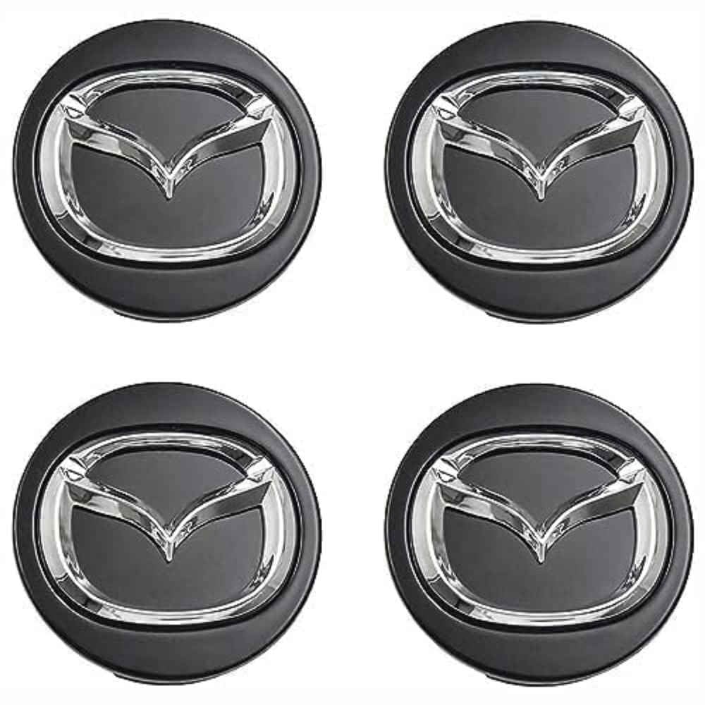 4 Stück Radnabenkappen für Mazda 6 2006-2010 56MM, Nabendeckel Radnabendeckel Wasserdicht Staubdicht Reifen Felgen Zubehör,normal-A Black von LZQbld