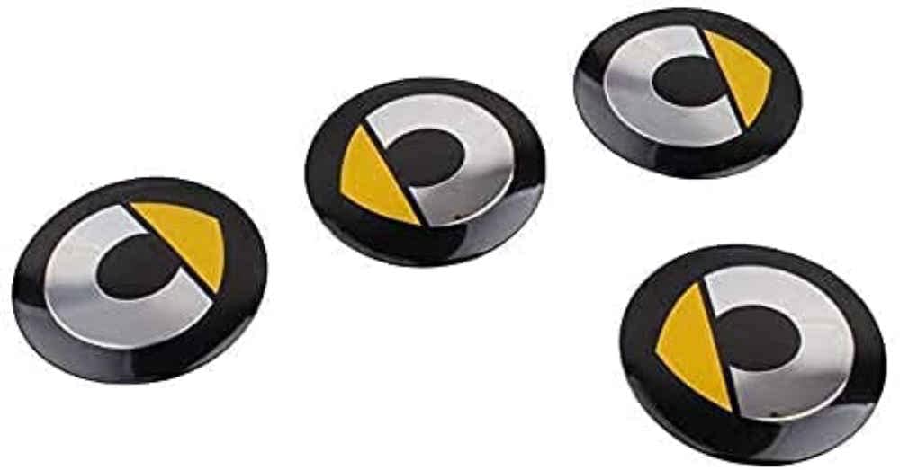 4 Stück Radnabenkappen für Smart Fortwo 450 451 453 Forfour 56.5mm, Nabendeckel Radnabendeckel Wasserdicht Staubdicht Reifen Felgen Zubehör,Yellow von LZQbld