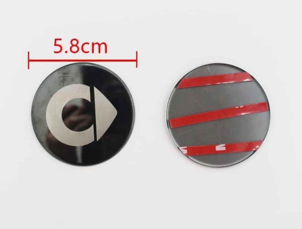 4 Stück Radnabenkappen für Smart Fortwo Forfour 450 451 453 58mm, Nabendeckel Radnabendeckel Wasserdicht Staubdicht Reifen Felgen Zubehör,normal-A Black von LZQbld